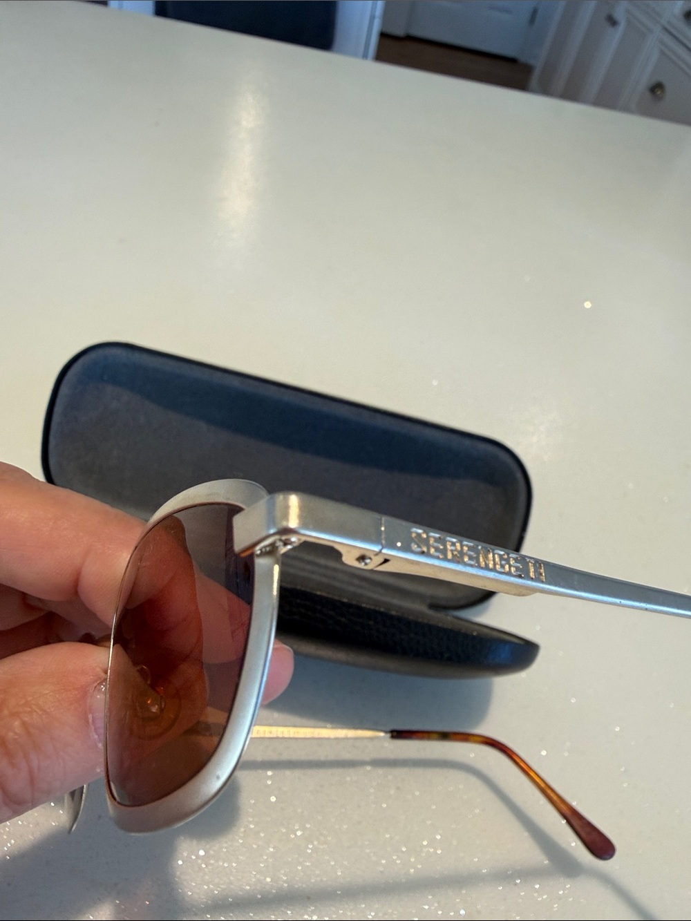Serengeti Men’s Sunglasses - Silver Frame with Brown Lenses